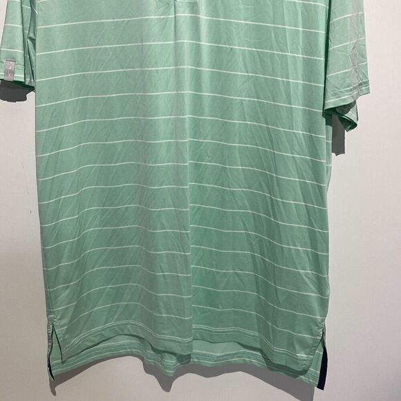 Ralph Lauren RLX Men's Green Stripe Short Sleeve Polo Shirt Size Medium - Picture 2 of 12
